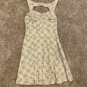 Backless, cotton, floral dress.